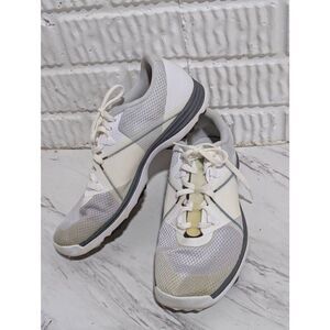 Nike Women's White & Gray Argyle Pattern Lace-Up Golf Shoe Sneakers Size 8